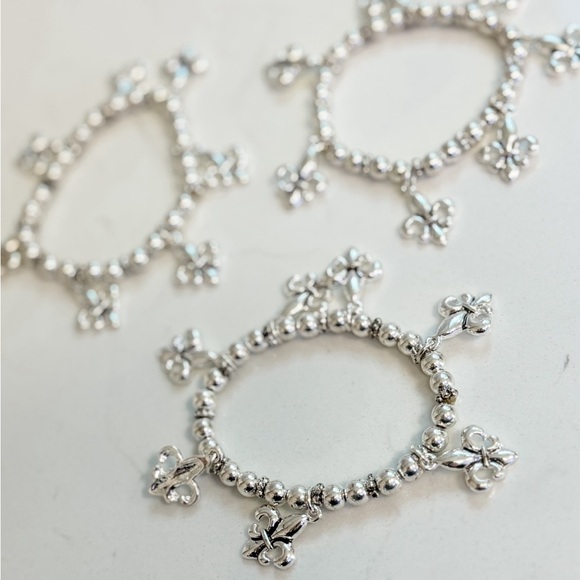 Jewelry - New Women’s Stainless Steel Fleur dis Lis Charm Bracelet